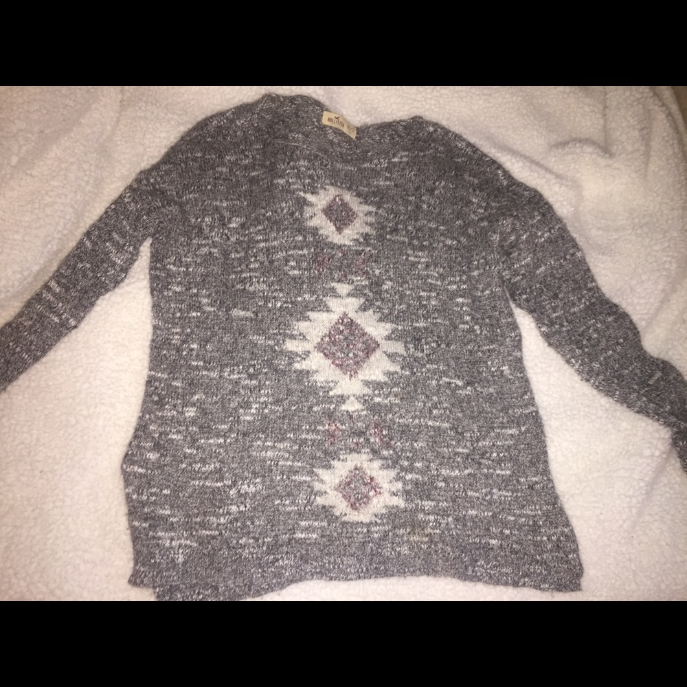Grey/white Hollister Sweater